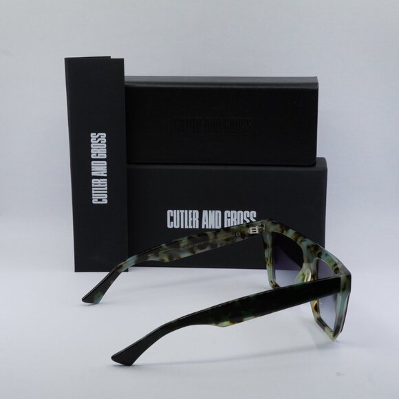 Cutler and Gross CG1352S 003 Sunglasses Green Square Frame, Grey Lenses - Picture 9 of 9